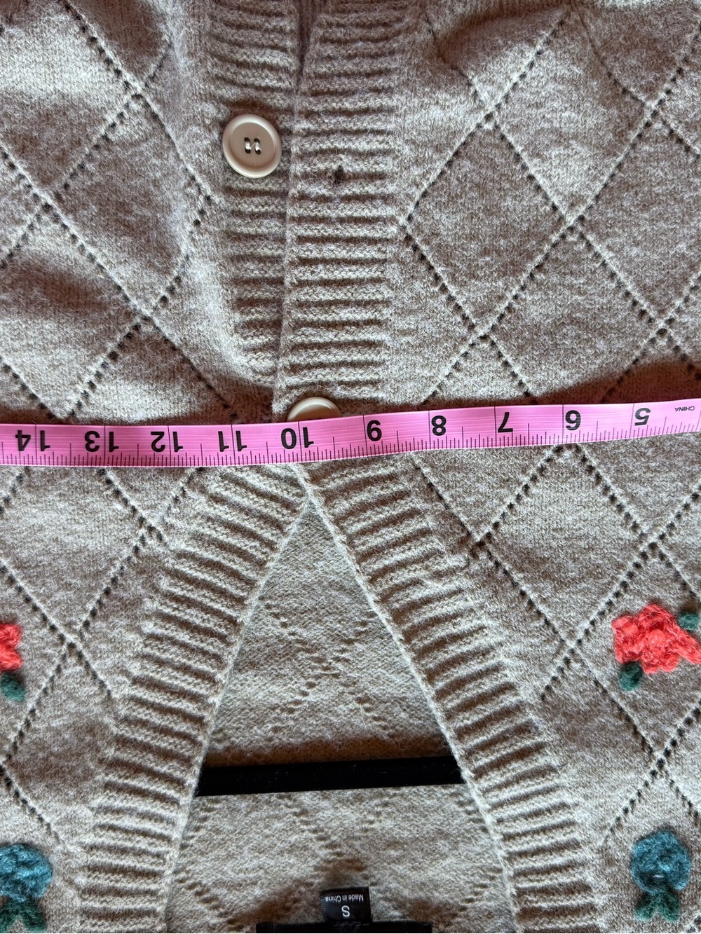 Hyfve Floral Embroidered Cropped Cardigan Sweater Small - Picture 9 of 10
